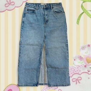 Free People Blue Denim Maxi Skirt